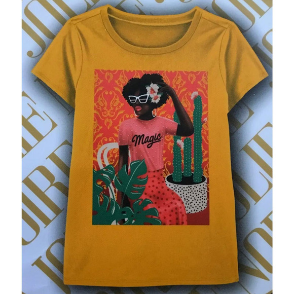 Jolie Noire Girl's 10/12 Black History Month Short Sleeve Graphic Graphic Tee - Picture 1 of 9